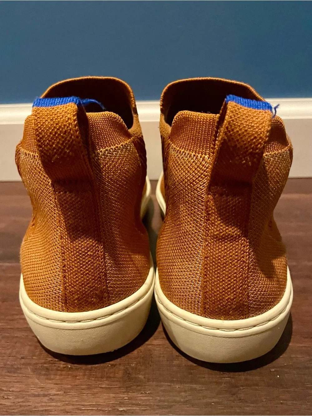 Rothy’s The Chelsea Boot Men’s 8.5 Cognac Brown Knit Slip On Shoes Fall Style